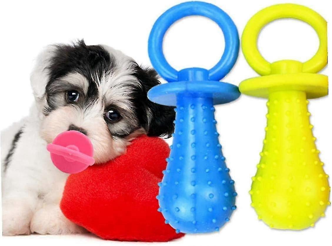 Rubber Milk Bottle Dog Shaped Pacifier Squeaky Pet Toy Chew Teething ...