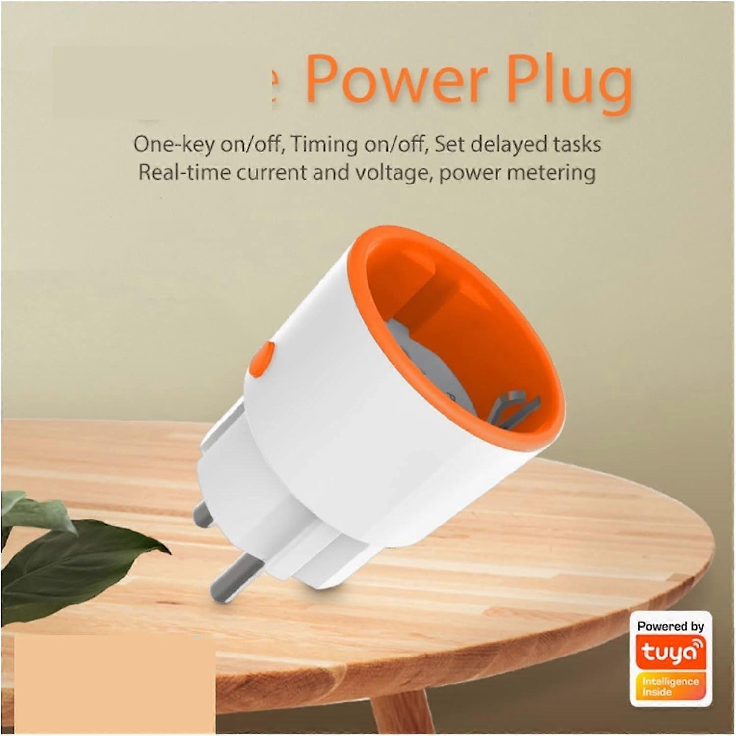 Prise intelligente 1 prise de courant intelligente Tuya 6a 3680W avec télécommande de réunion d’alimentation fonctionne avec l’application Smart Life compatible et contrôle total (couleur : 2pc