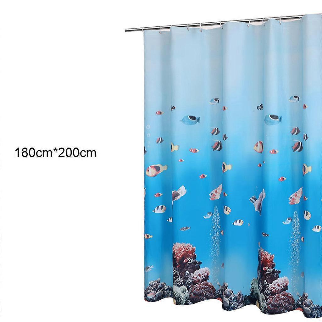 3D Shower Curtain Popular Peva Shower Curtain With Hooks Mold Resistant