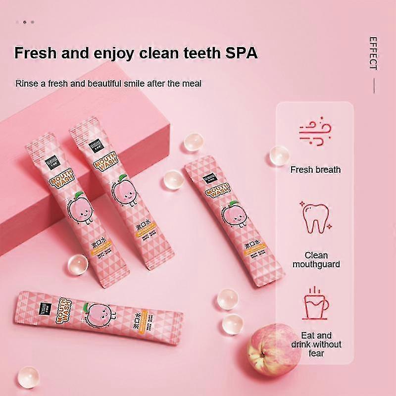 10ml Portable Mouthwash Mint Lemon Peach Fruit Scent Fresh Breath Oral Hygiene Cleaning Whitening