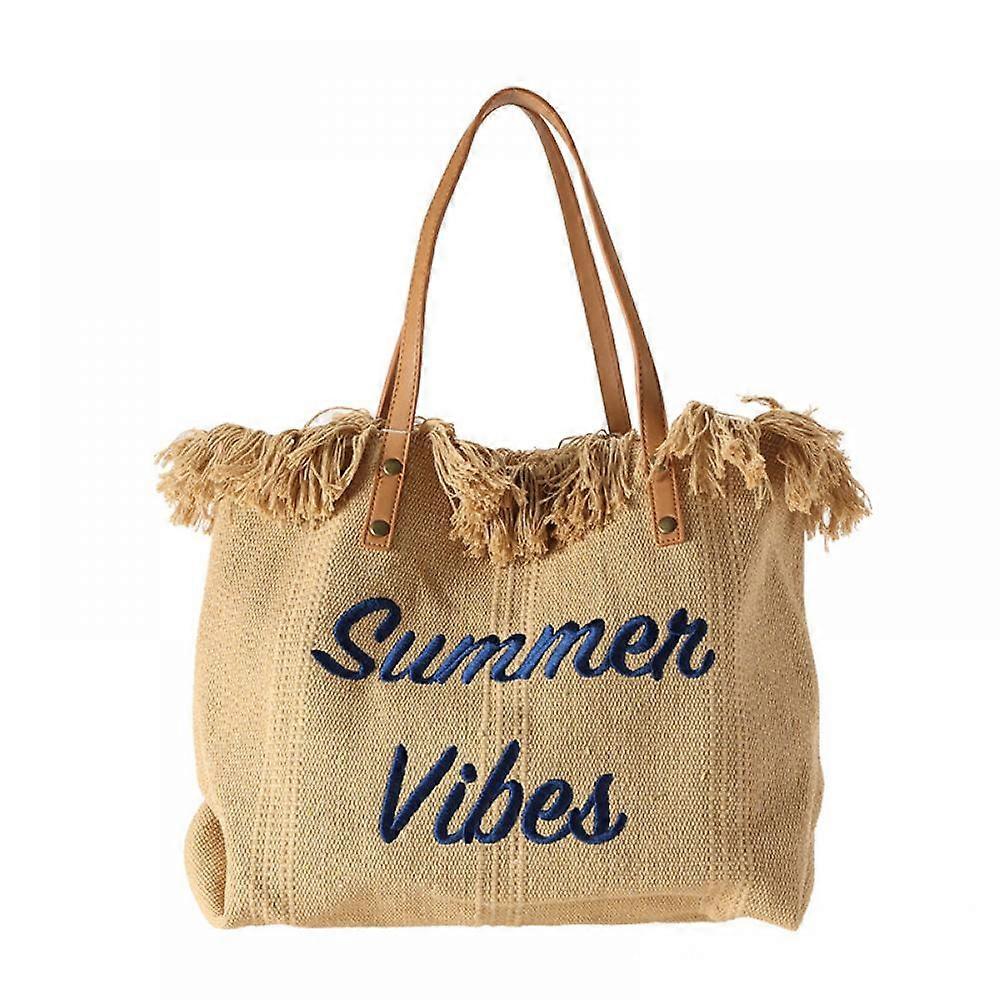 Bolsos de playa para mujer, bolsos de hombro de lona bordados