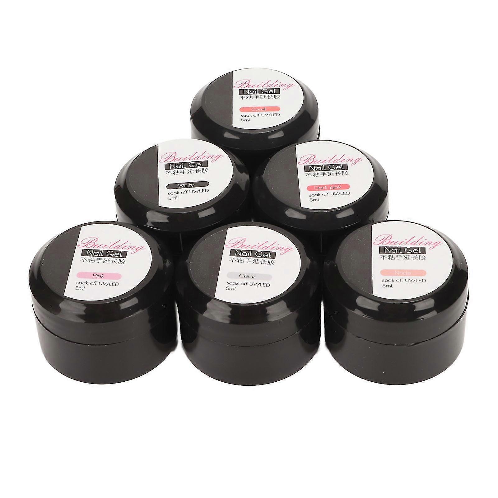 6pcs Nail Extension Solid Gel Portable Shiny Long Lasting Portable Shape Sculpture Solid Carved Gel