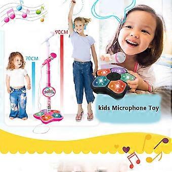 Micrófono De Juguete Infantil Con Soporte De Pie – Canciones, Luces LED Y Efectos De Sonido, Karaoke Para Niños De +3 Años (Baterías AA No Incluidas)