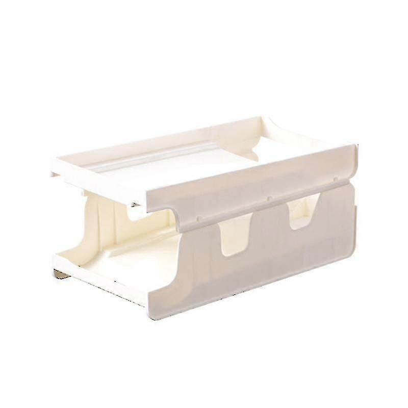 Kitchen Refrigerator Organizer Bin Double-layer Automatic Roll-off Fridge Soda Can Drink Holder Storage Box With Handle