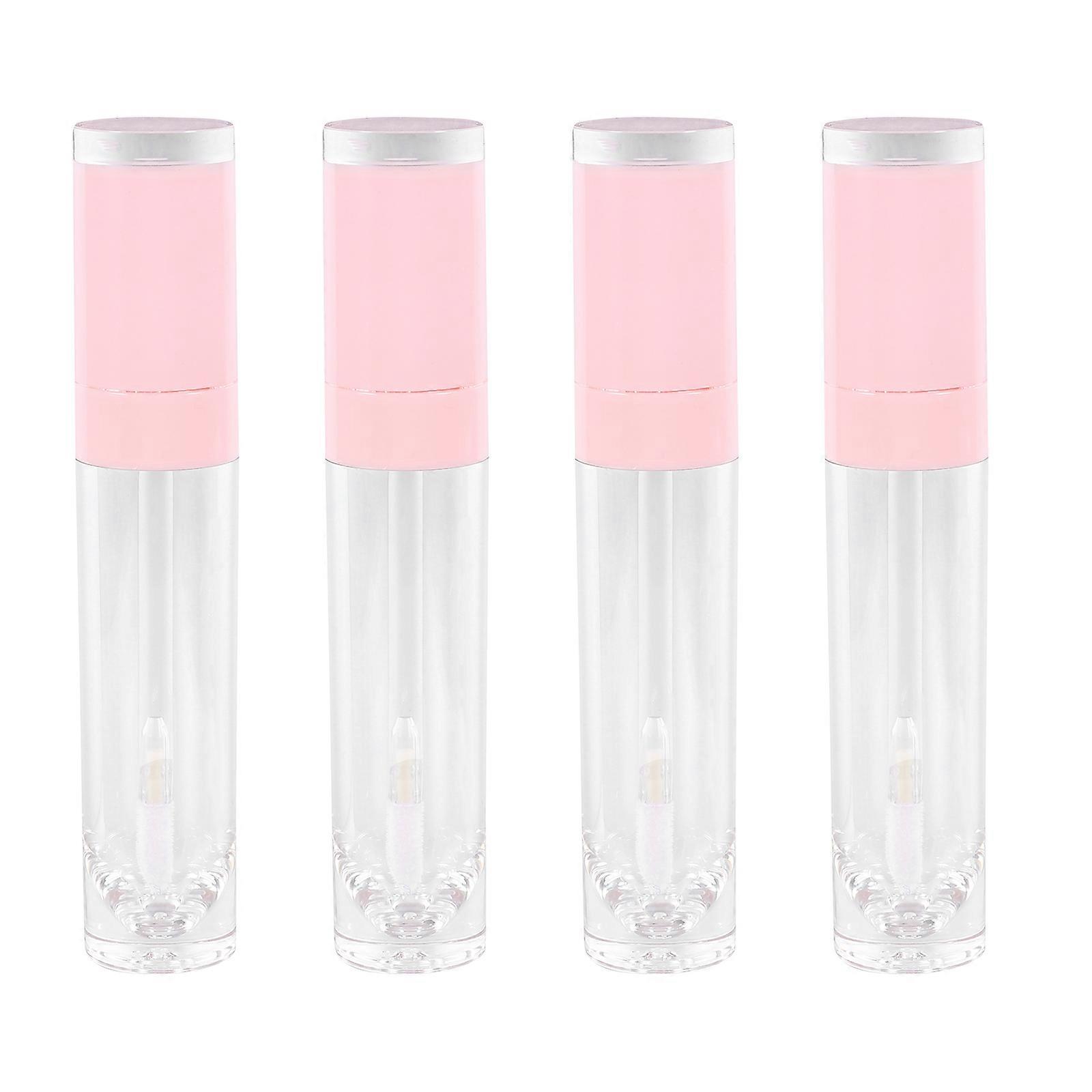 4pcs 8ml Useful Lip Gloss Bottles Empty Lip Gloss Tube Practical Makeup Bottles Pink