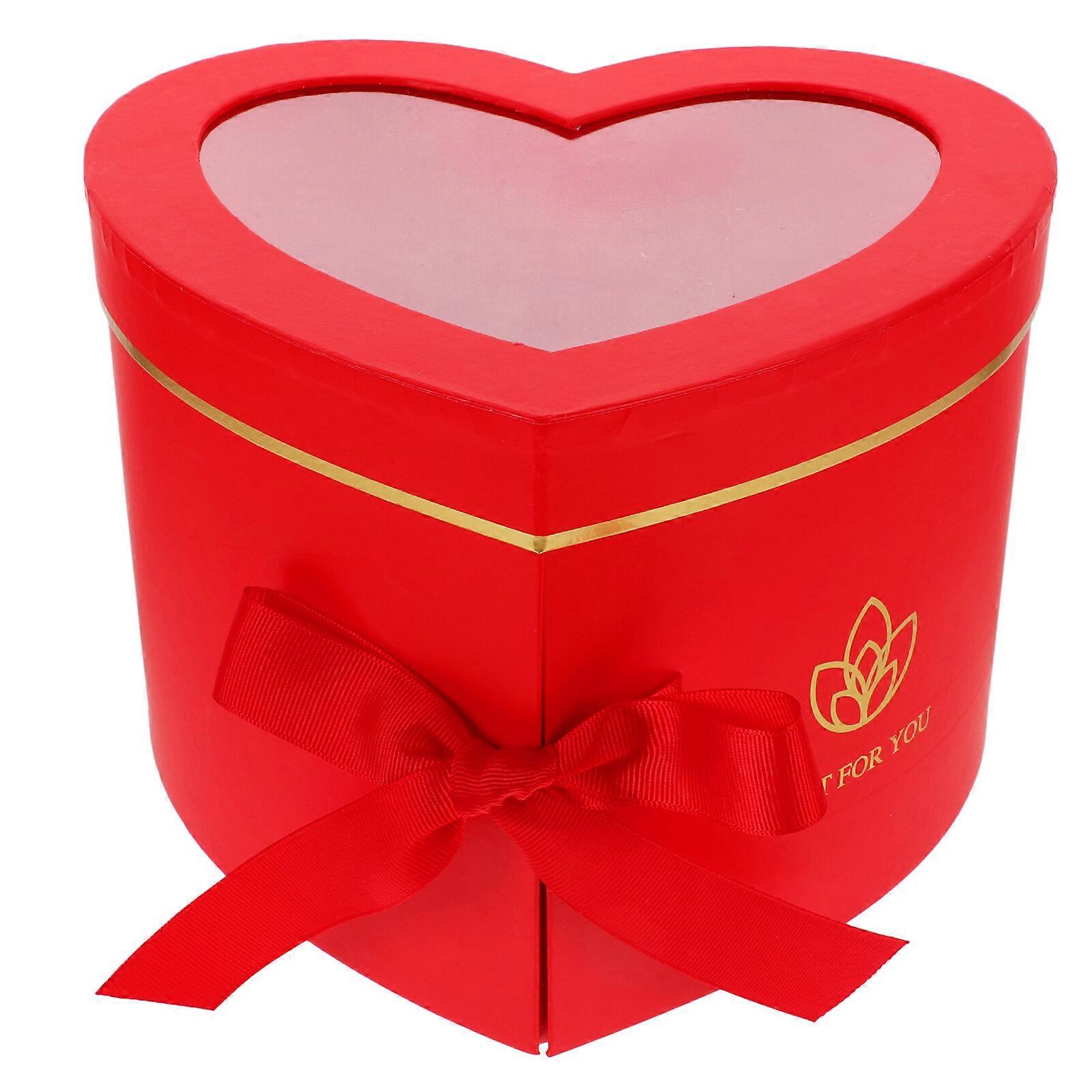 Heart Box Flower Box Double Layers Rotating Flower Gift Box Preserved Flower Box