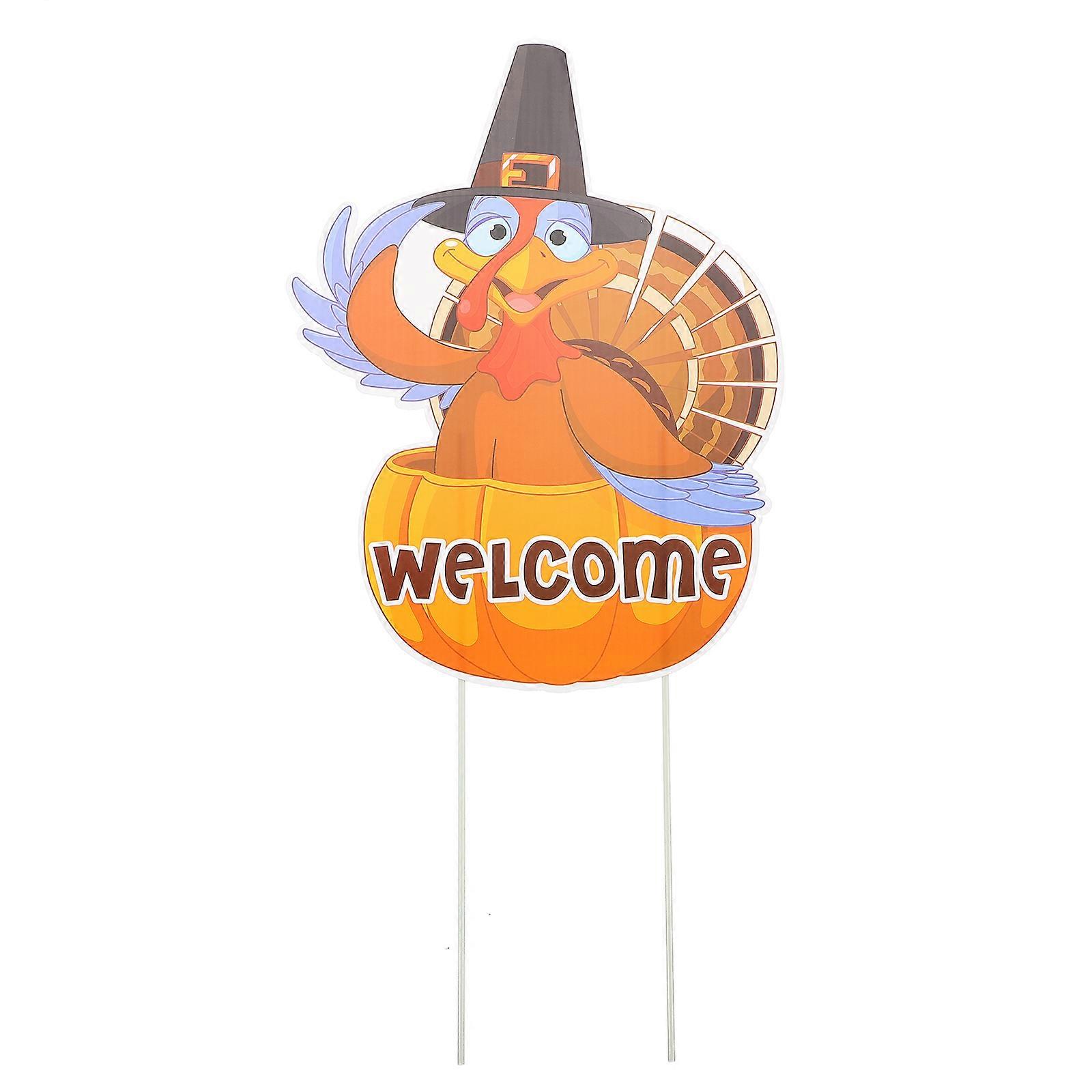 1pc Garden Insert Board Thanksgiving Outdoor Insert Board Party Decoration