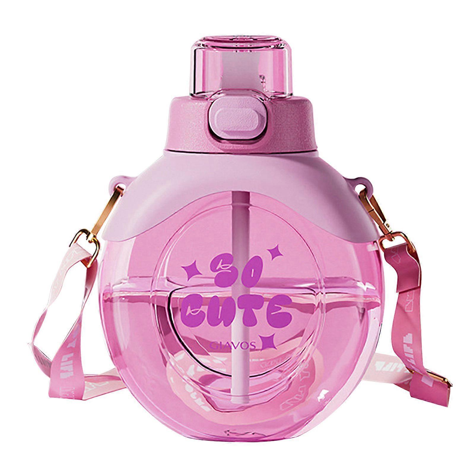 500ml Sippy Cup Adjustable Strap Good Sealing Easy to Carry Students Portable Drinking Bottle with Bouncing Lid Daily Use Jikaixiang