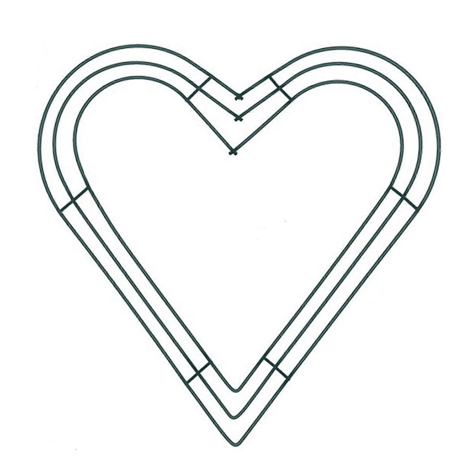 Wreath Frame Solid Wall Hanging Metal Heart Shaped Wire Wreath Form for Home Decor