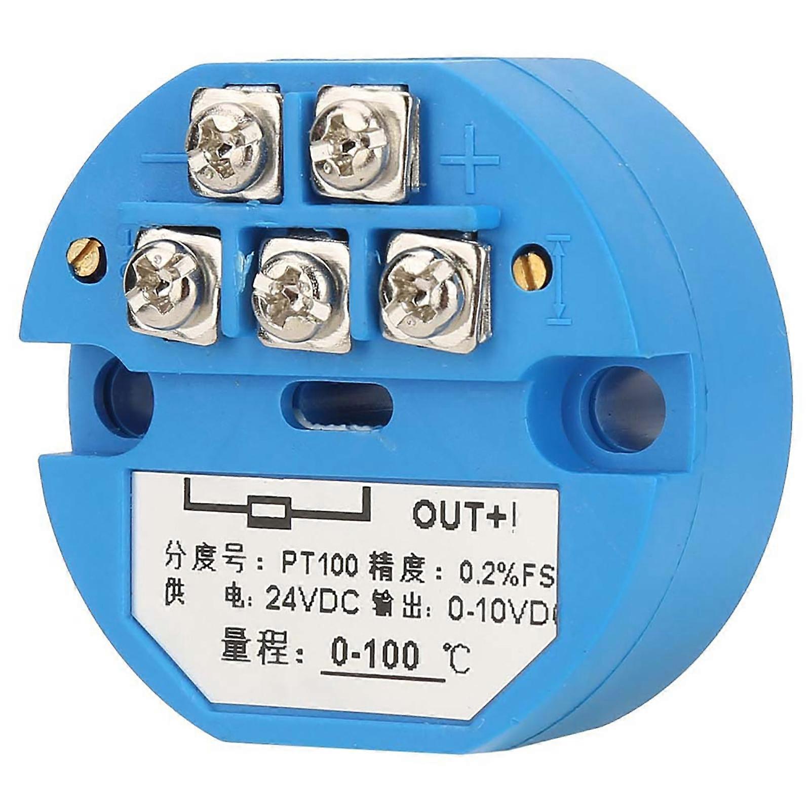 SBWZ+PT100 Temperature Transmitter Quick Response High Sensitivity DC 24V Power Supply Stable Temperature Module with 1m Thermocouple Sensor for Home
