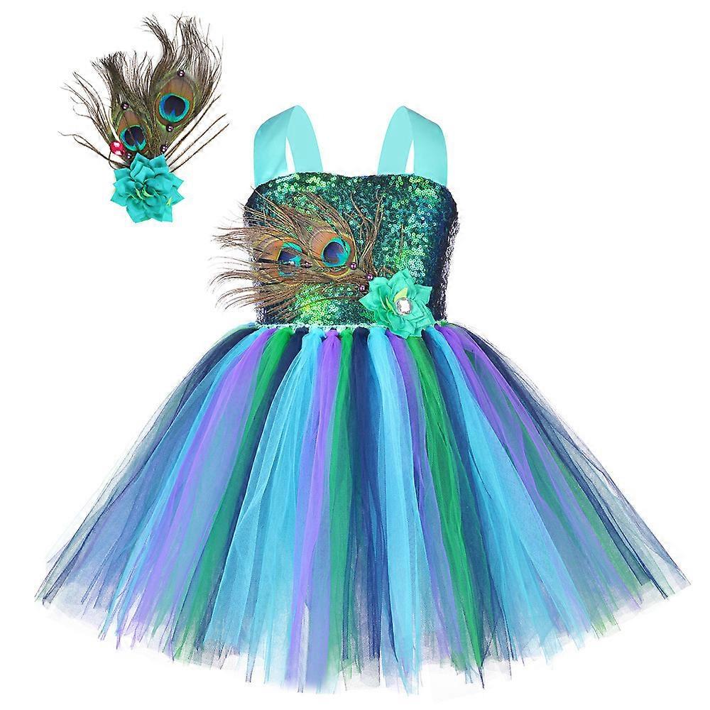 Kızlar Tavuskuşu Prenses Elbiseler Çocuk Tutu Elbise Doğum Günü Partisi Kostümleri