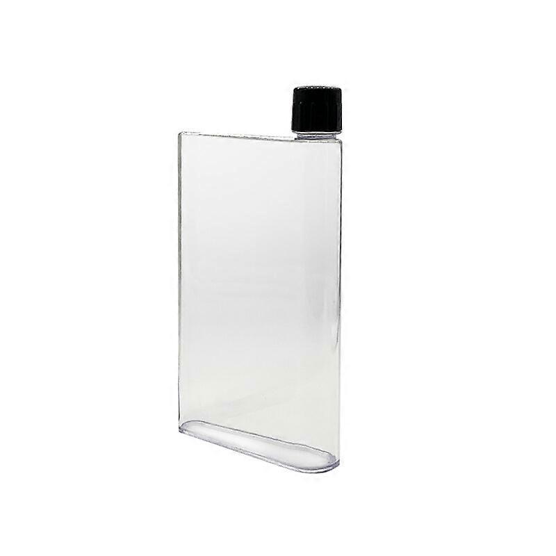 Clear Reusable Slim Flat Water Bottle, 420ml Portable Hydrte Flat Water Bottle