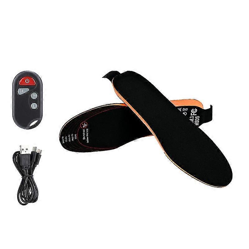 Usb Rechargeable Électrique Chauffé Chaussure Semelles Pieds Plus Chaud Télécommande