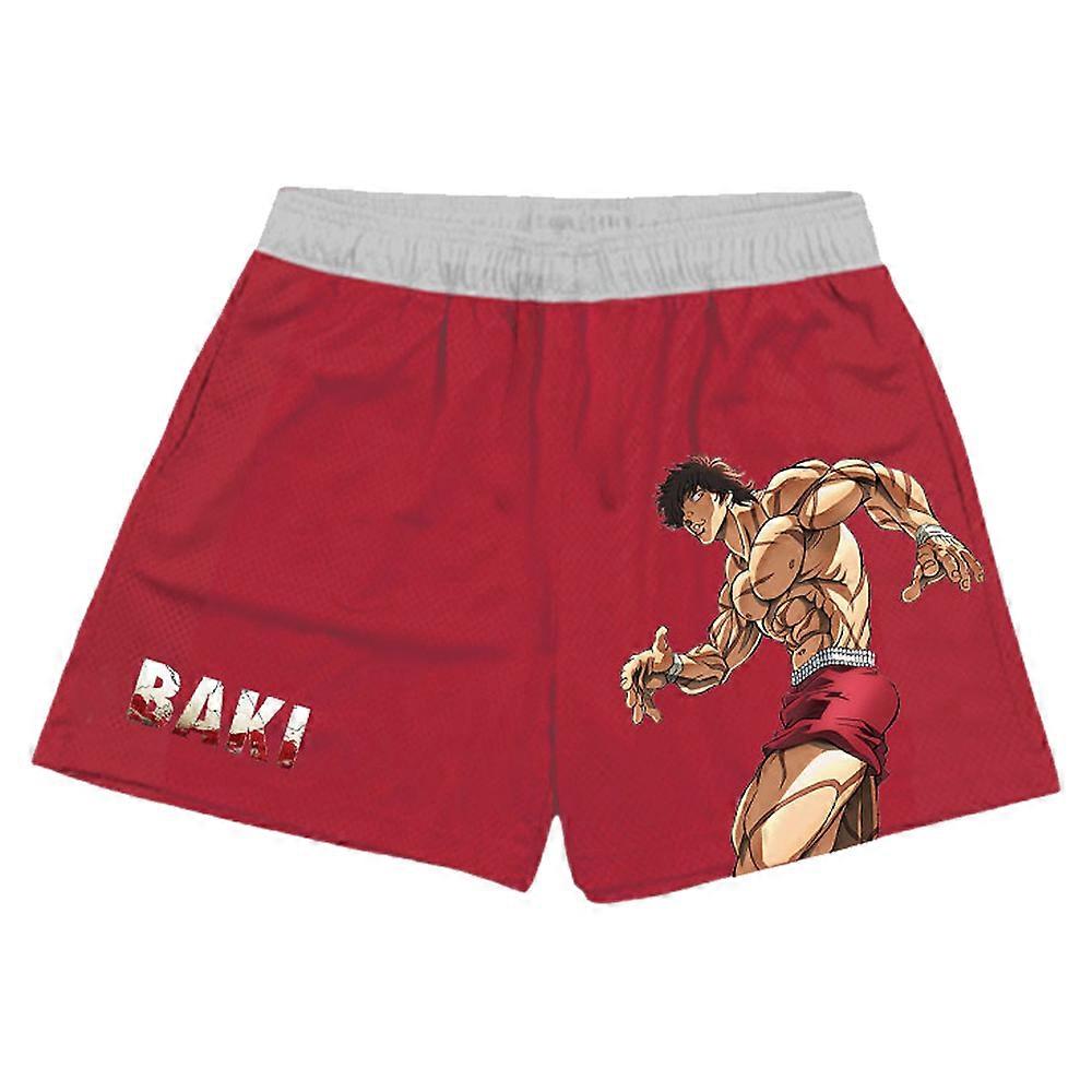 Anime Baki Hanma Spor Şort Erkek Kadın 3D Baskılı Hızlı Örgü Kuru Rahat Şort Moda Kısa Pantolon Fitness Egzersiz Koşu için