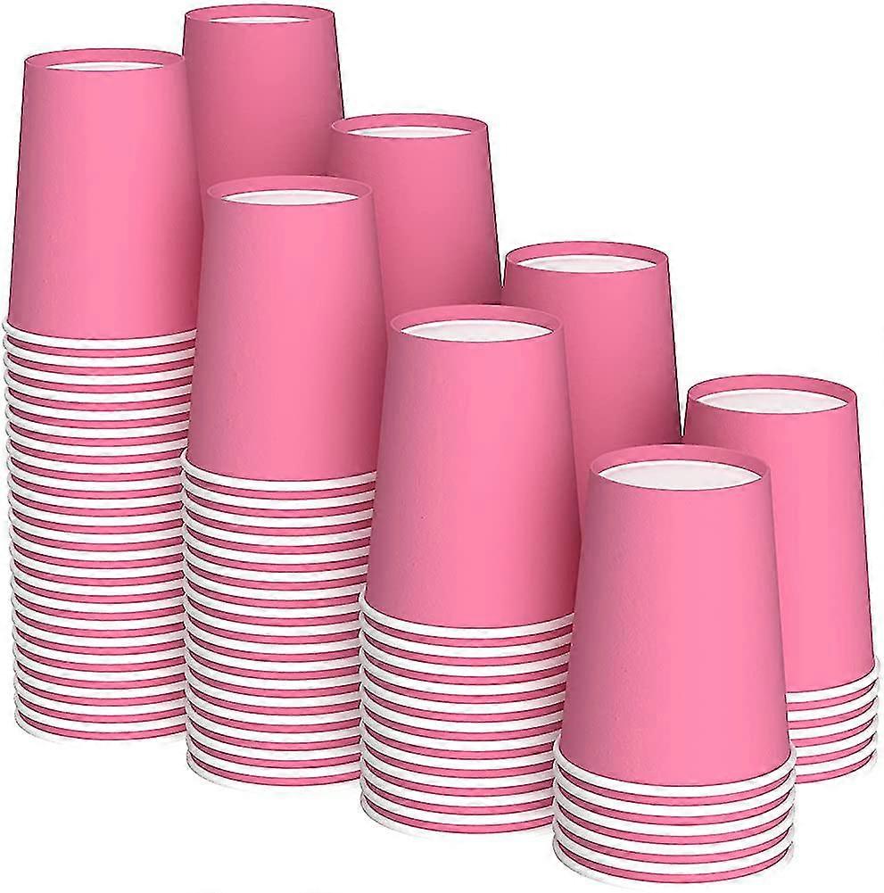 120 Pack Disposable Biodegradable Compostable Pink Cardboard Cups For Birthday