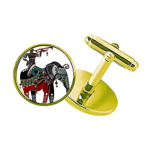 エレファントトレッキング中国マイノリティドレッシングスタッズビジネスメタルカフリンクスゴールデン