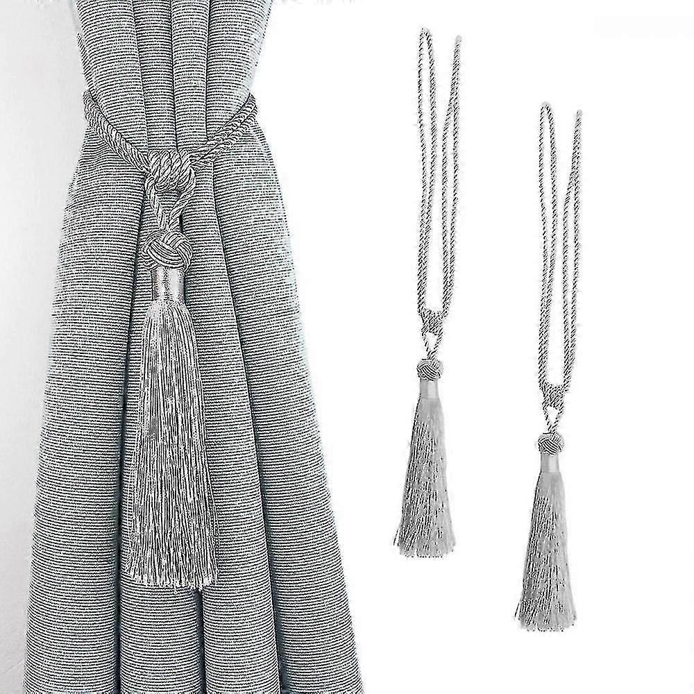 2 Pcs Curtain Tiebacks Tassel Tie-backs, Handmade Curtain Holdbacks Rope Curtains Tie Handmade Curtain Holdbacks For Home Office Window PLS