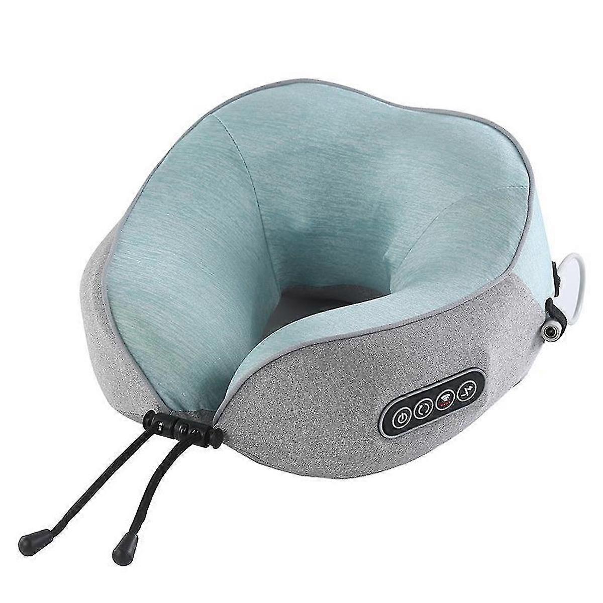 Smart Neck Massager With Four Key U-shaped Pillow Rechargeable(green + Grey)