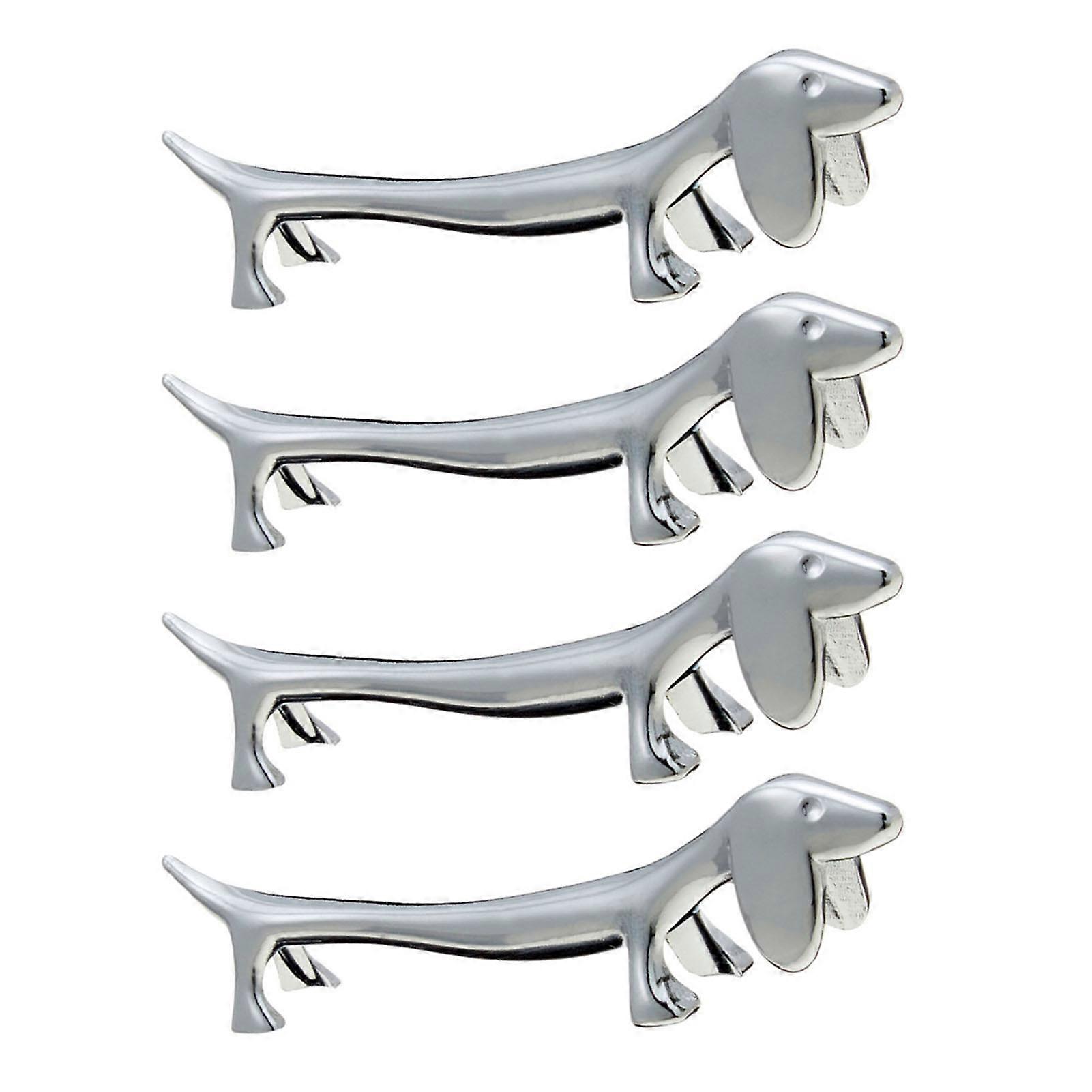 4Pcs Chopstick Holder Cute Dachshund Deer Shape Zinc Alloy Spoon Fork Stand Chopstick Rest Pillow Home Kitchen Gadget