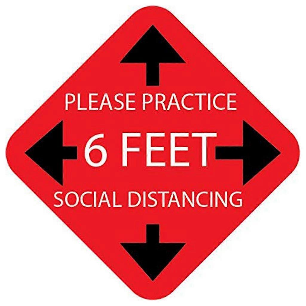 Social Distancing Floor Decals - Safety Floor Sign- Maintain 6 Foot Distance - Anti-Slip, - 11.8 in