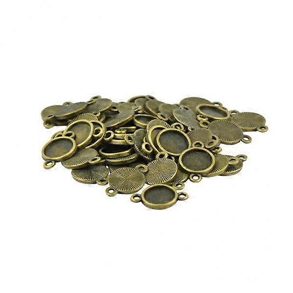 2x50Pcs Blank Bezel Setting Base for Cabochon Jewelry DIY Charm Connector 10mm