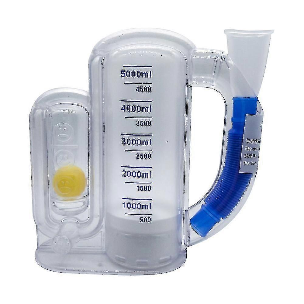 Inspiratory Exerciser, 5000ml Apparatus Vital Capacity Breathing Trainer, Lung Exerciser Improvement, Incentive Spirometer
