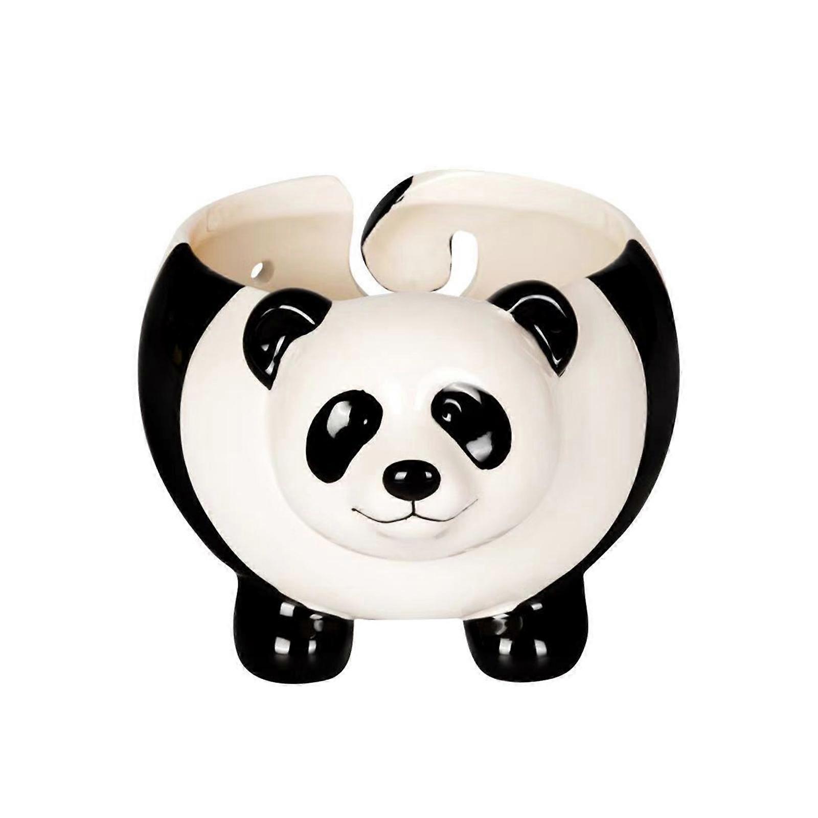 Decorative Panda Yarn Bowl - Ceramic Craft Storage Solution