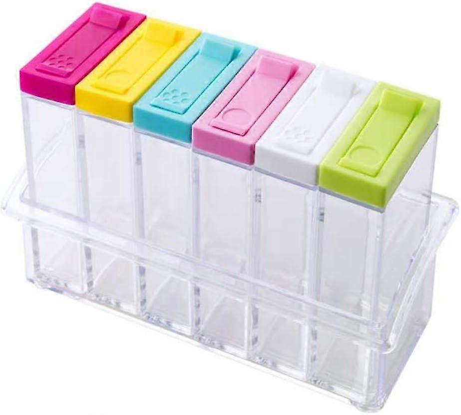 Spice Box, Spice Bottle Storage Box For Kitchen Bottles, Transparent Salt Storage Box, Kitchen Accessories, Spice Jar, Pepper Storage Box, Storage Box