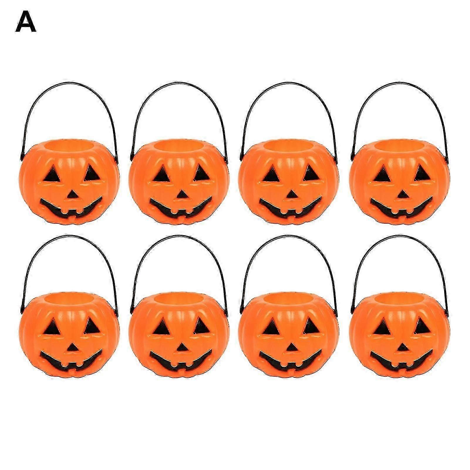 8pcs ελκυστική candy bucket λαβή σχεδίαση PC κολοκύθα σχήμα συμπαγής φορητός κάτοχος αποθήκευσης για το φεστιβάλ