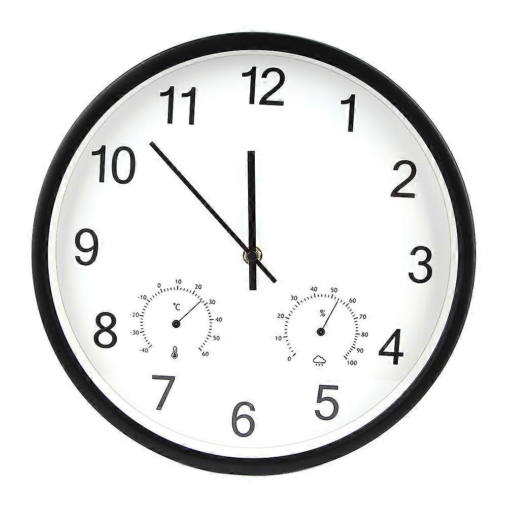 Simple Metal Digital Wall Clock Thermometer and Hygrometer Multi-function Wall Clock