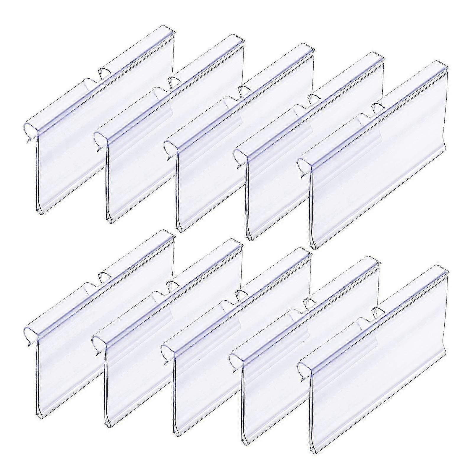 50 Pcs Clear Plastic Label Holders For Wire Shelf Retail Price Label, 8cmx4cm Basket Labels Clip On Labels For Storage Bins