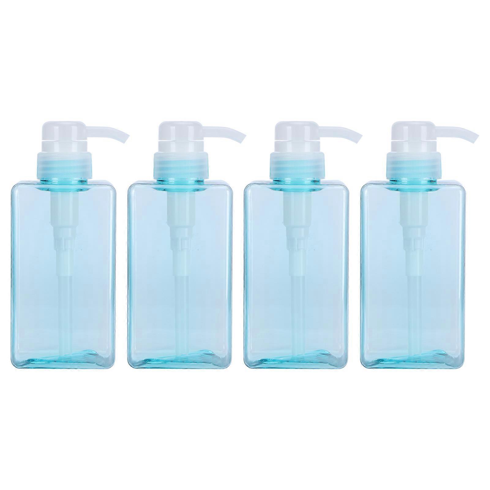 4Pcs 450ml Pump Refillable Bottle Foaming Soap Dispenser Empty Lotion Bottle Cosmetic Container,Blue