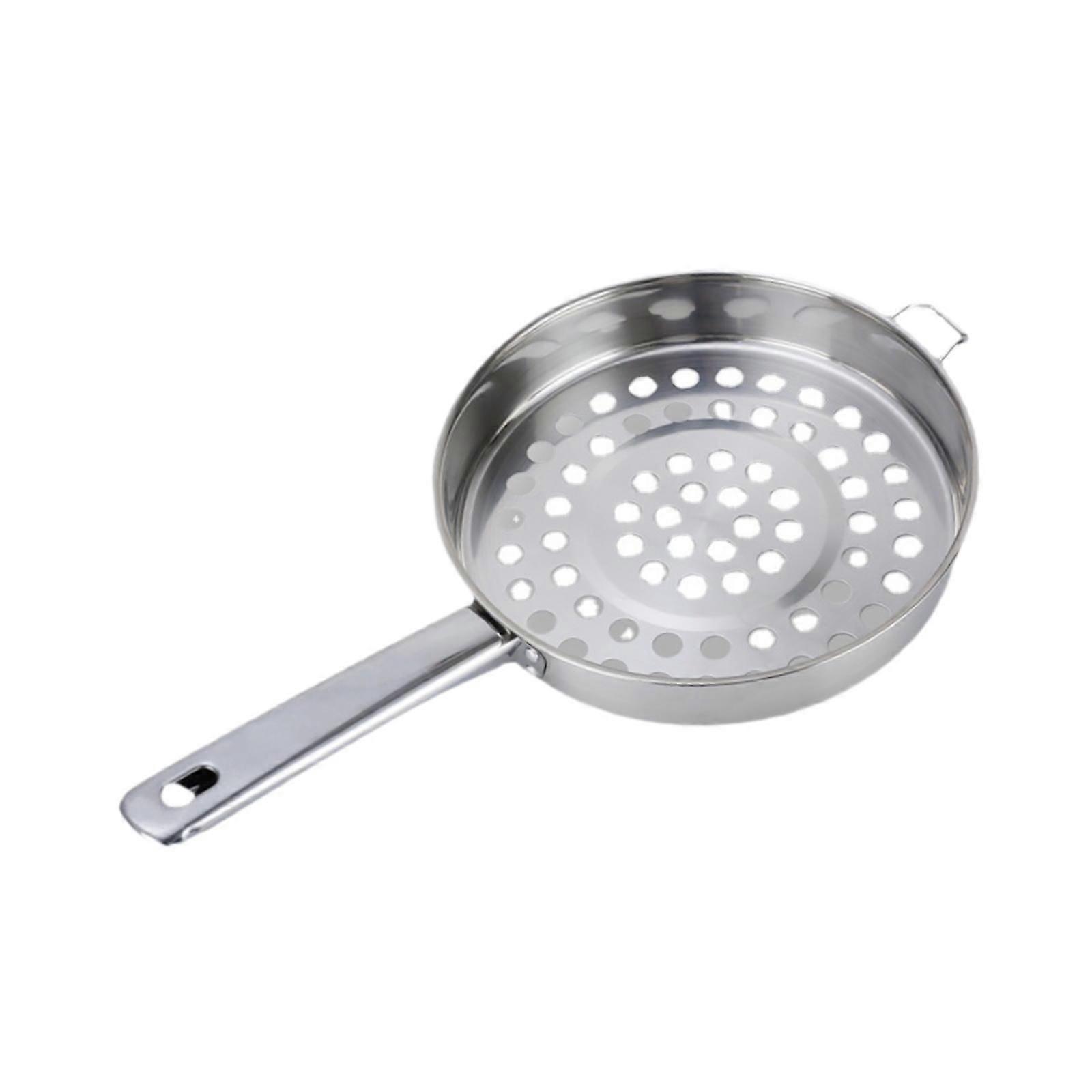 Big Hole Cold Shrimp Colander Stainless Steel for Straining Draining Rinsing Single Handle