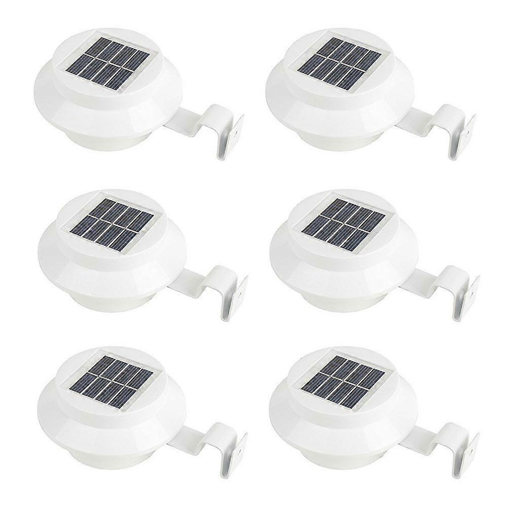 6-Pack Solar LED Gutter Lights for Garden Fences, Patio Walls, Waterproof, Energy-Efficient, Easy Installation