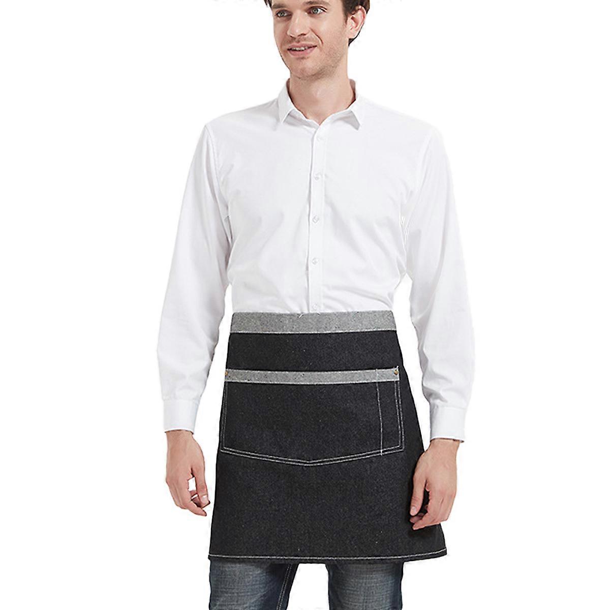 Denimförkläden med midja, kockförkläden, unisex