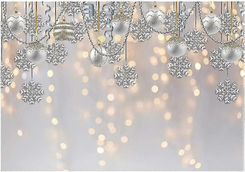Heyone 7x5ft الشتاء العجائب حزب خلفية للتصوير الفوتوغرافي الأبيض عيد ميلاد سعيد ندفة الثلج بريق بوكيه خلفية بريق استحمام الطفل أطفال ب