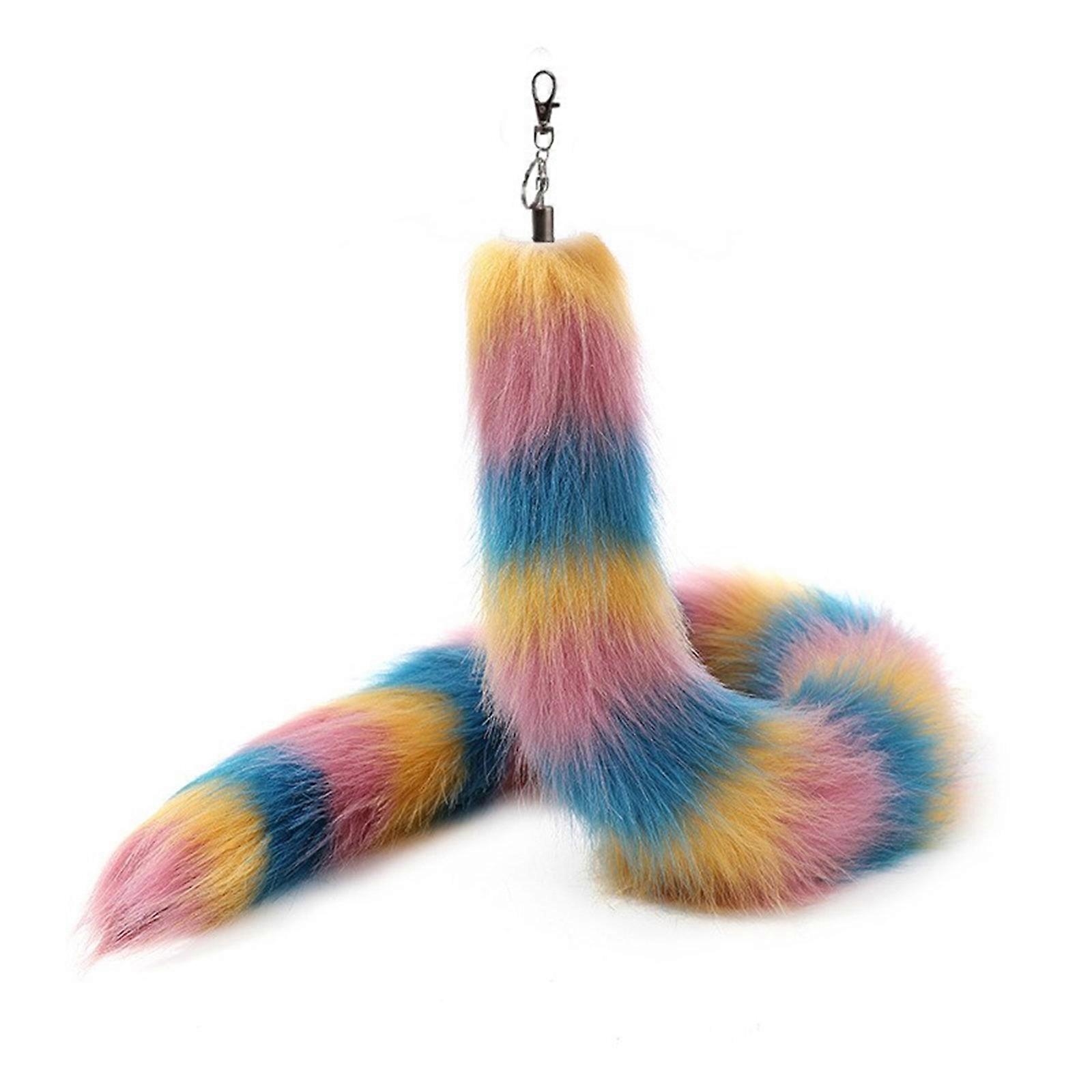 Lovely Keychain Accessory Delicate Keychain with Foxes Tail Pendant Comfortable Handbag Backpack Decoration number 8