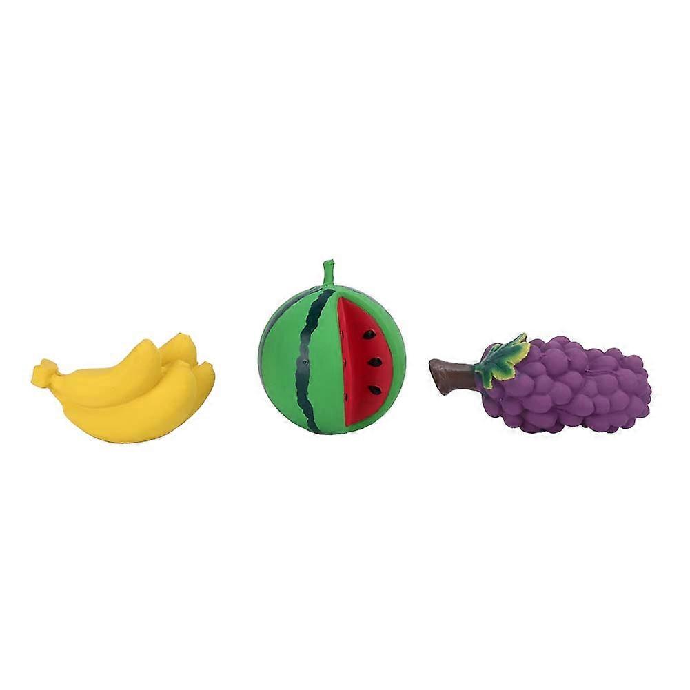 3Pcs Fruit-Shaped Interactive Dog Toys, Latex Dog Chew Toys with Voice Feature, Safe for Small to Medium Pets