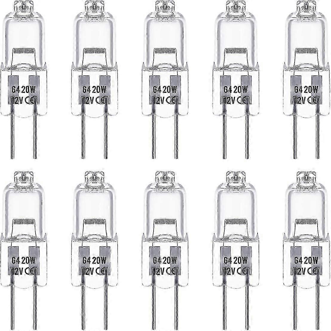لمبة هالوجين G4 12 فولت 20 واط ، لمبة G4 ، لمبة هالوجين G4 قابلة للتعتيم ، 3000 كلفن أبيض دافئ ، بدون وميض ، G