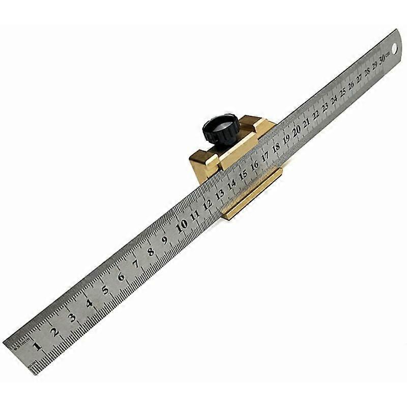 Precision Woodworking Gauge, Stainless Steel Ruler with Adjustable Positioning, Corrosion-Resistant Tool for Accurate Depth and Angle Measurement
