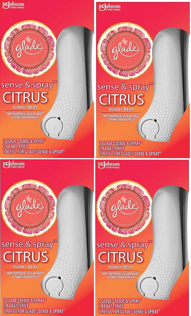 4 x Glade Sense & Spray Complete Unit + Refill - Citrus Sunny Beat