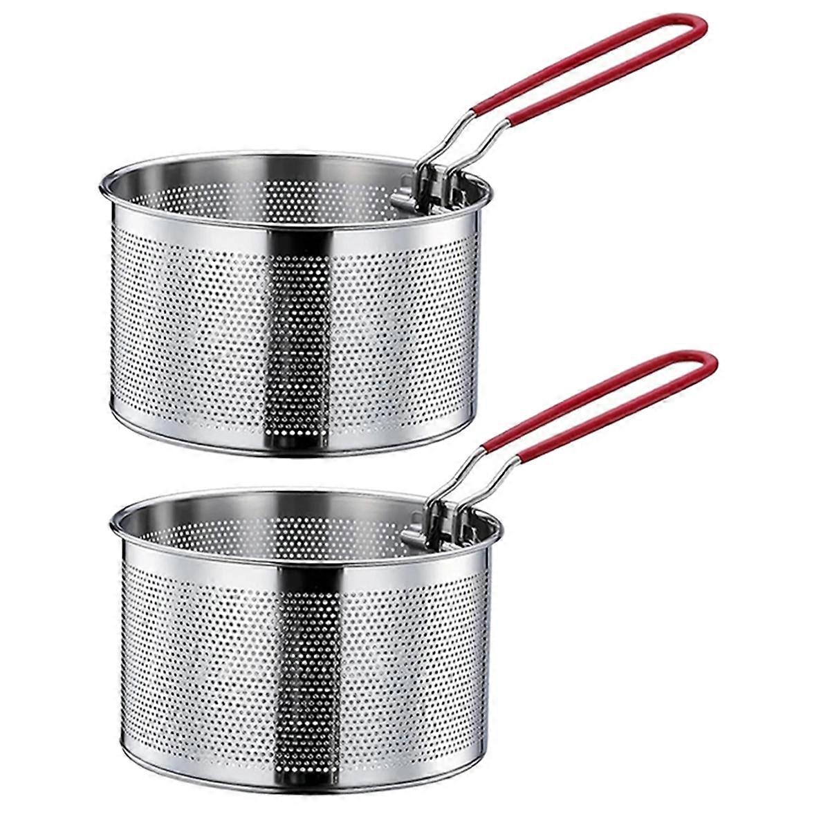 Stekekurv Pastakurv i rustfritt stål Kurv med langt håndtak