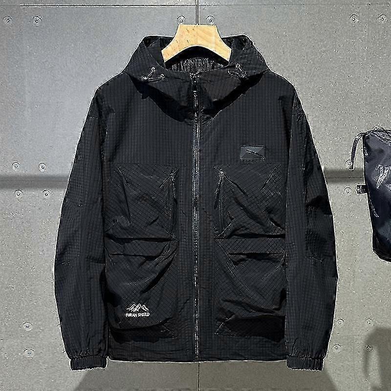 「プラスサイズ5XL-12XL男性用特大ジャケットファッションマルチポケットメンズトレンチコート長袖アウター」