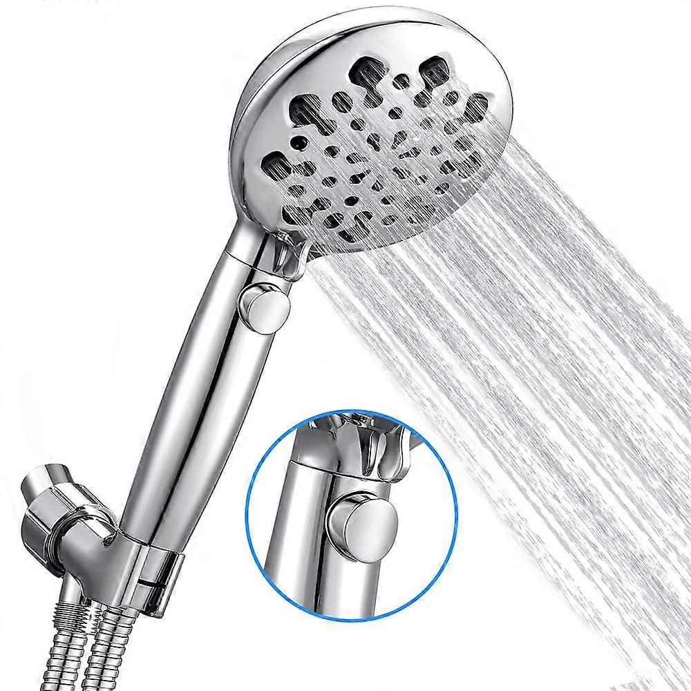 High Pressure Adjustable 9-Setting Spa Shower Head Extra Long 6 ft.