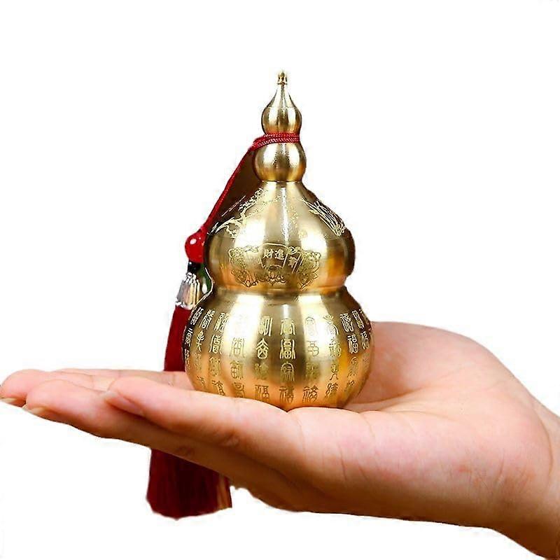 Feng Shui Wealth Gourd Amulet for Good Luck and Prosperity in Home and Office Decor, Chinese Style Hanging Charm