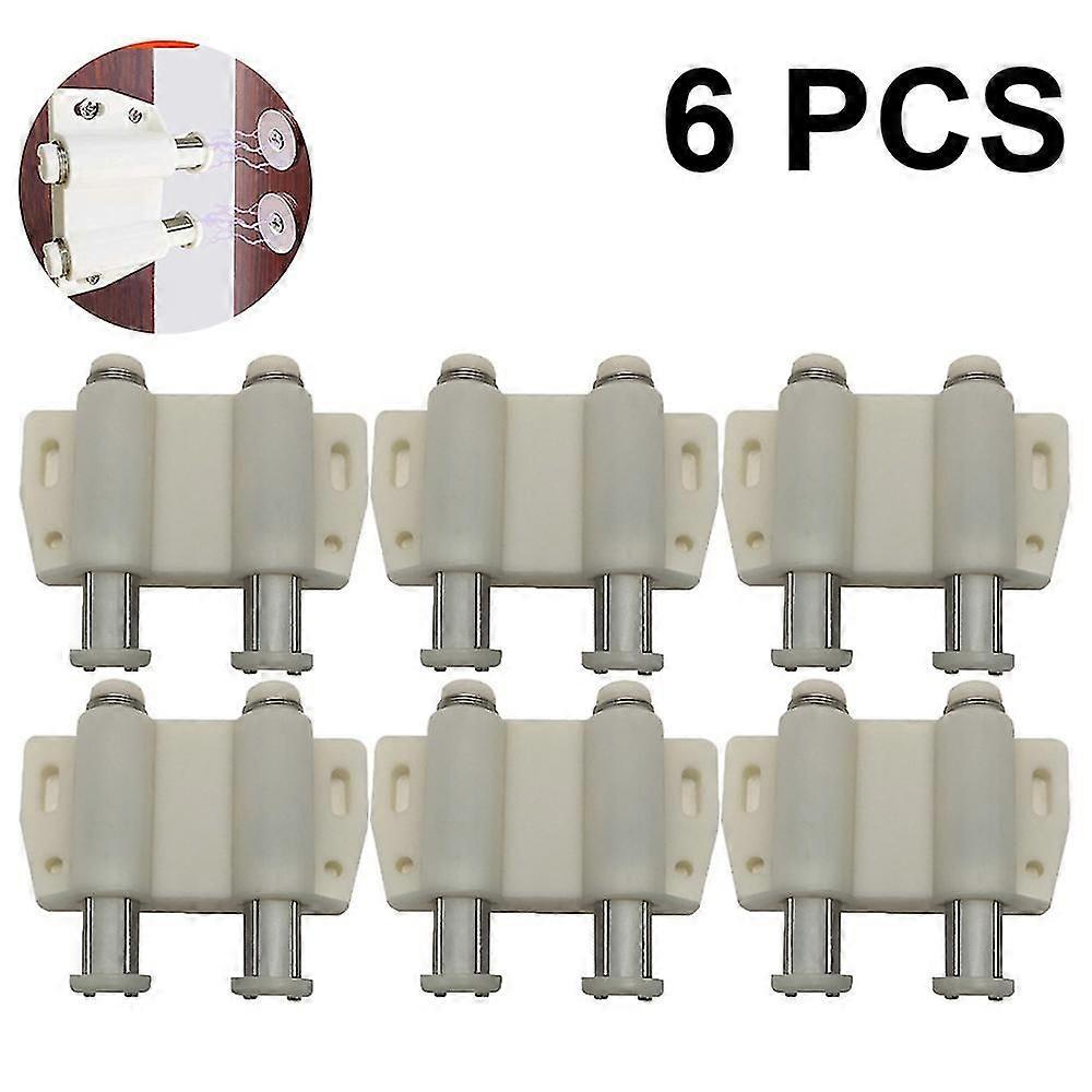 Single Head Magnetic Touch Latch, 6 Pack Push Open Cabinet Door Latches