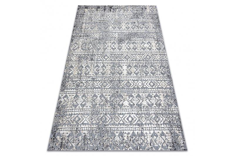 Carpet Structural SOLE D3732 Aztec, diamonds - Flat woven grey / beige