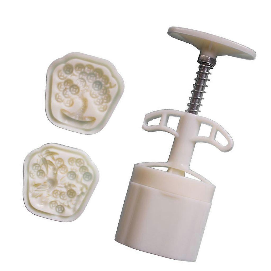 unbrand Cash Cow Pattern Moon Cake Molds Cookie Stamps Hand Press Dessert Cutter