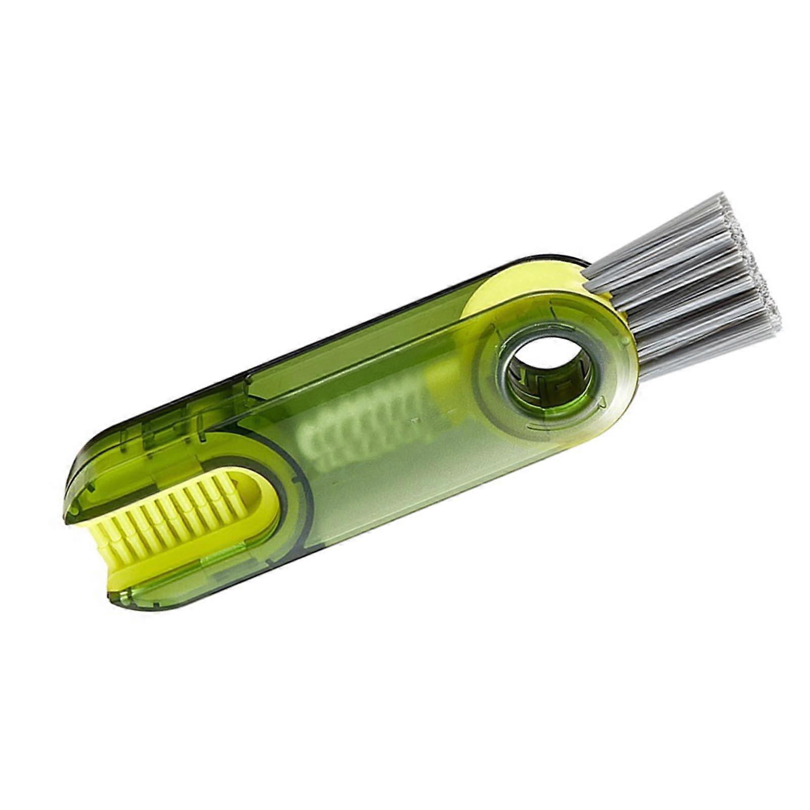 Tiny Cup Lid Brush 3-in-1 Bottle Cleaner with Hook Hole Green