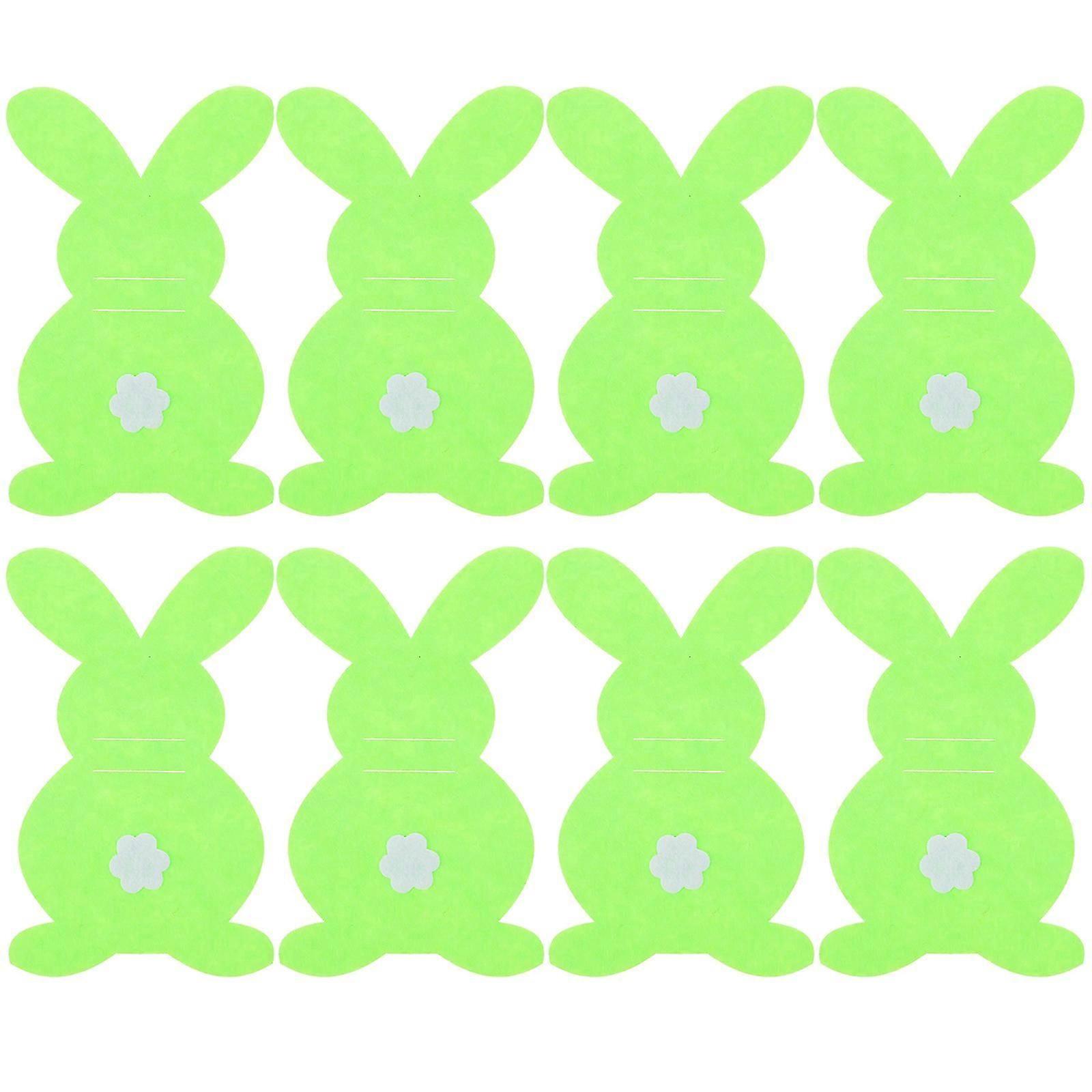8pcs Silverware Sleeve Easter Party Silverware Bag Cutlery Holder Flatware Rabbit Shaped Pocket